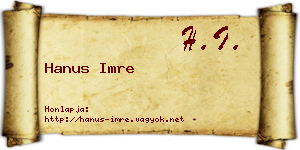 Hanus Imre névjegykártya